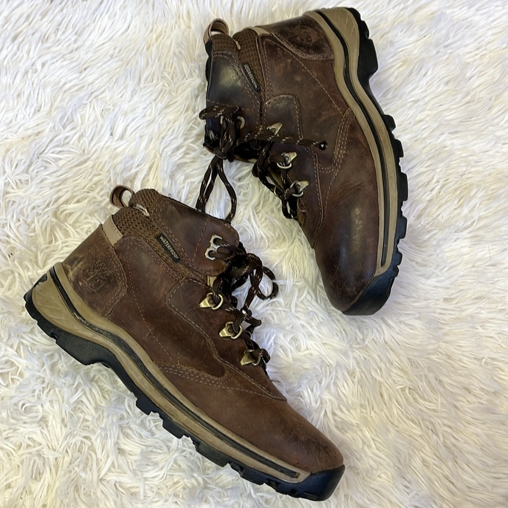 Timberland brown hiking boots waterproof  youth size 3.5